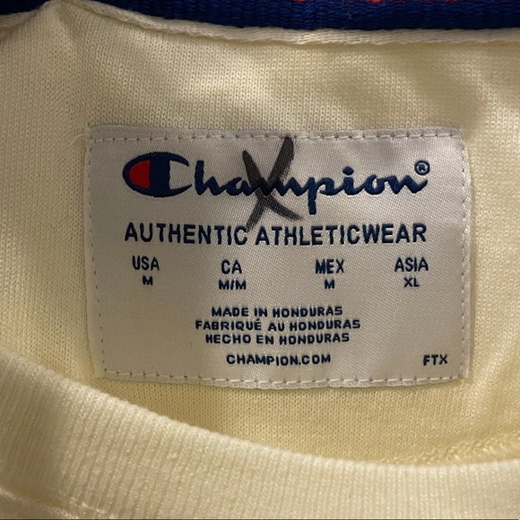 NEW White/Yellow Iridescent Champion Sweatshirt - Picture 8 of 12